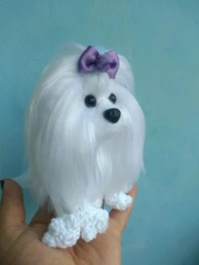 Mini Maltês - Amigurumi De Crochê - Artesanato e Personalizados