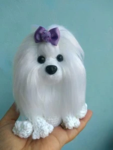 Mini Maltês - Amigurumi De Crochê - Artesanato e Personalizados