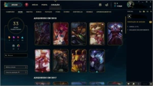 CONTA GOLD V - 72 CHAMP - 33 SKINS DENTRE OUTRAS COISAS - League of Legends LOL