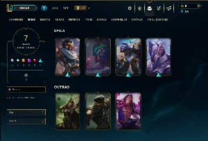 Platina 2 com 45 Champs e 7 Skins - League of Legends LOL