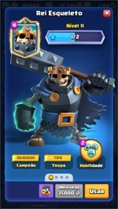 Clash Royale CV 40 Campeão Rei Esqueleto