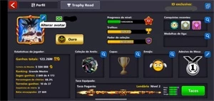 conta 8 ball pool com 12 tacos lendarios !