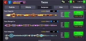conta 8 ball pool com 12 tacos lendarios !