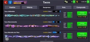conta 8 ball pool com 12 tacos lendarios !