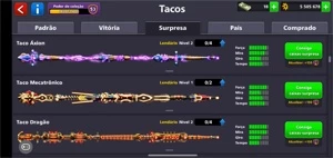 conta 8 ball pool com 12 tacos lendarios !