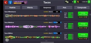 conta 8 ball pool com 12 tacos lendarios !