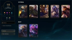 Conta com 5 skins Vitoriosas - League of Legends LOL