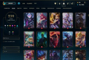 Prata 2 com 140 Champs e 239 Skins ( ADC / MID / JG ) - League of Legends LOL