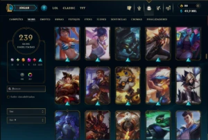 Prata 2 com 140 Champs e 239 Skins ( ADC / MID / JG ) - League of Legends LOL