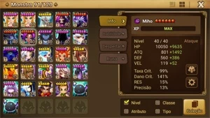 Conta MIid/End game SW. Seara, Bárbara, Perna, Triton e + - Summoners War
