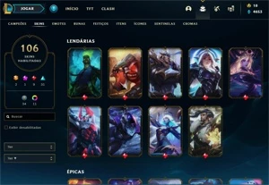 CONTA LOL 106 SKINS E MAIS - League of Legends