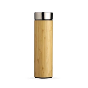 Garrafa Térmica de Bambu 500 ml - Artesanato e Personalizados