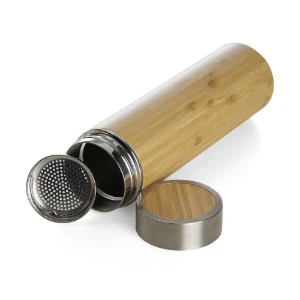 Garrafa Térmica de Bambu 500 ml - Artesanato e Personalizados