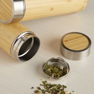 Garrafa Térmica de Bambu 500 ml - Artesanato e Personalizados