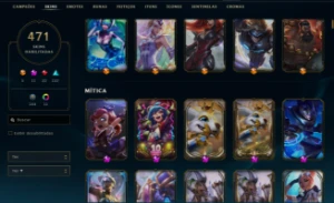 Conta antiga 2012 com 472 skins + todos os champs handlevel - League of Legends LOL