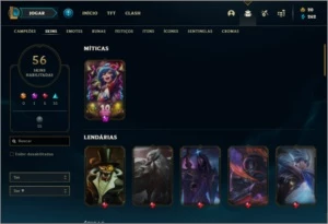 Conta prata 3 com 73 champs e 56 skins - League of Legends LOL