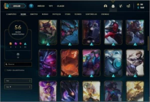 Conta prata 3 com 73 champs e 56 skins - League of Legends LOL