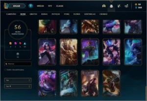 Conta prata 3 com 73 champs e 56 skins - League of Legends LOL