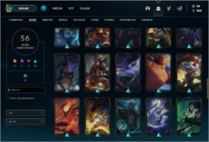Conta prata 3 com 73 champs e 56 skins - League of Legends LOL