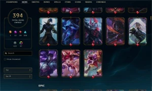 Conta 394 skins 5 ultimate 6 prestígio 6 vitóriosas - League of Legends LOL