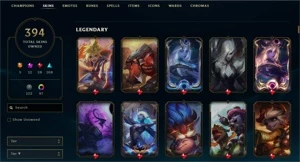 Conta 394 skins 5 ultimate 6 prestígio 6 vitóriosas - League of Legends LOL