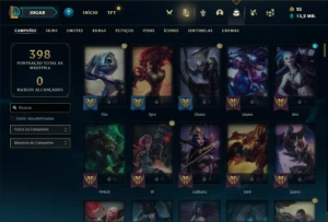 Conta ouro 4 com 140 Champs e 100 Skins + 5 Vitoriosas - League of Legends LOL