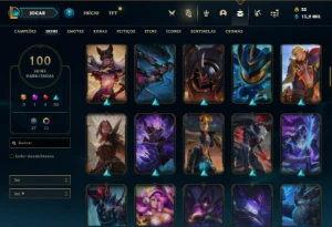 Conta ouro 4 com 140 Champs e 100 Skins + 5 Vitoriosas - League of Legends LOL