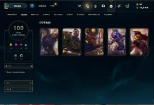 Conta ouro 4 com 140 Champs e 100 Skins + 5 Vitoriosas - League of Legends LOL