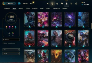 Conta ouro 4 com 140 Champs e 100 Skins + 5 Vitoriosas - League of Legends LOL
