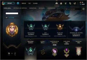 Conta LoL Platina (várias skins com borda e prestígio) - League of Legends