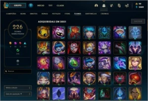 Conta LoL Platina (várias skins com borda e prestígio) - League of Legends