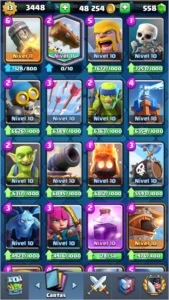 CONTA CLASH ROYALE NÍVEL 13 COM MUITA CARTA FULL