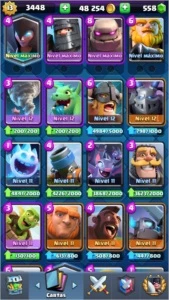 CONTA CLASH ROYALE NÍVEL 13 COM MUITA CARTA FULL