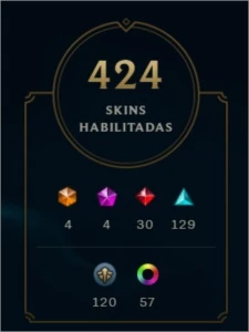 CONTA LOL 424 SKINS DIAMANTE - League of Legends