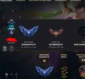 conta D4 varias skins no espólios - League of Legends LOL