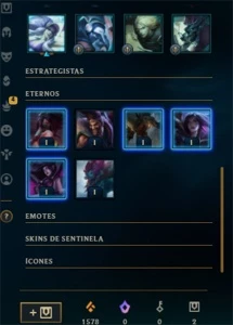 conta D4 varias skins no espólios - League of Legends LOL