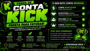 conta kick com afiliado e patrocinio - Redes Sociais