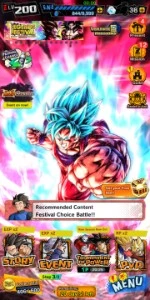 Conta de dragon ball legends, 225 salários lvl 200