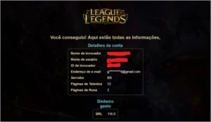 Conta prata V, 94 champions 14 skins Runa/Talentos - League of Legends LOL