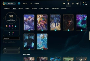 Conta Platina 4 com 84 Champs e 58 Skins - League of Legends LOL