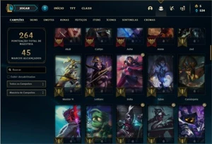 Conta Platina 4 com 84 Champs e 58 Skins - League of Legends LOL