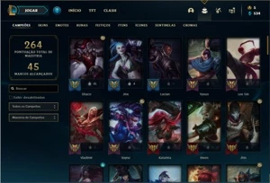 Conta Platina 4 com 84 Champs e 58 Skins - League of Legends LOL