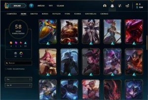 Conta Platina 4 com 84 Champs e 58 Skins - League of Legends LOL