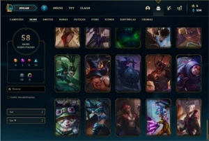 Conta Platina 4 com 84 Champs e 58 Skins - League of Legends LOL