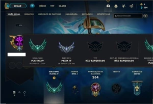 Conta Platina 4 com 84 Champs e 58 Skins - League of Legends LOL