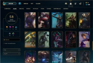 Conta Platina 4 com 84 Champs e 58 Skins - League of Legends LOL