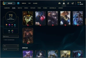 Conta prata 2 com 75 champs e 70 skins + 1 Prestigio - League of Legends LOL