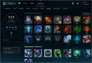 Conta LOL 2012 com 291 Skins - League of Legends