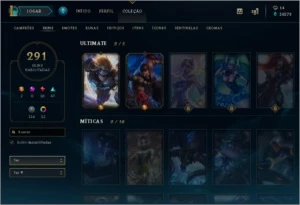 Conta LOL 2012 com 291 Skins - League of Legends