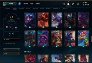 Conta prata 4 com 94 champs, 91 skins ( MAIN ADC ) - League of Legends LOL